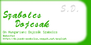 szabolcs dojcsak business card